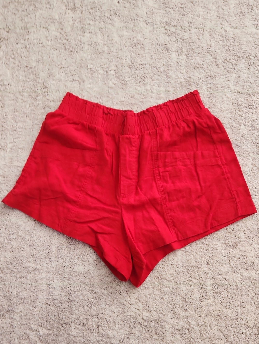 a new day Red High-Waist Elastic Casual Shorts